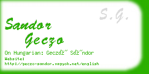 sandor geczo business card